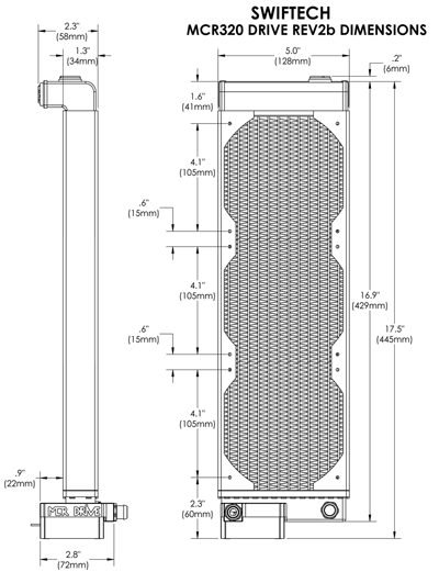 MCR320 Drive dimensions - click to enlarge