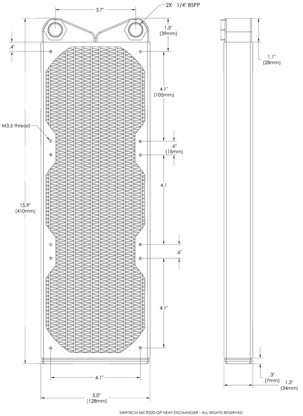 SWIFTECH MCR320-QPK QUIET POWER TRIPLE 120MM RADIATOR AT SVC.COM